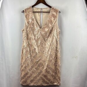 RACHEL Rachel Roy Sequin Beige Mini Dress